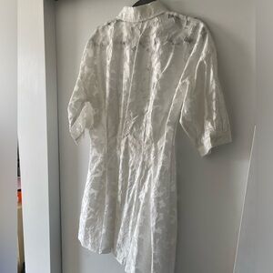 Club Monaco Textured White Lace Dress